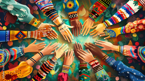 Illustration of a group of people from different cultures and ethnicities.