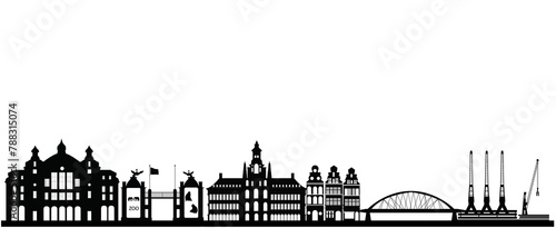 antwerp skyline with station zoo and industry