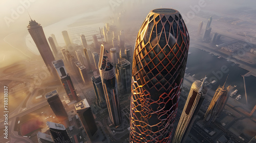 city at dusk 