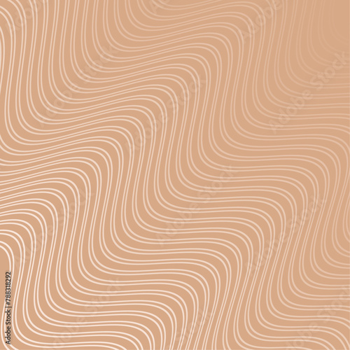 Abstract background with waves. Vector banner with lines. Background for music album, poster, card, advertisement. Geometric element for design isolated on brown. Beige gradient. Cafe, coffee