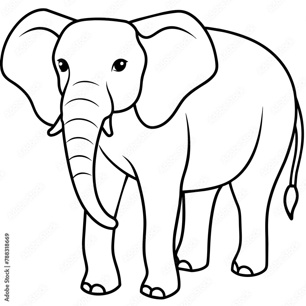 Fototapeta premium elephant illustration mascot,elephant silhouette,horse vector,icon,svg,characters,Holiday t shirt,black elephant drawn trendy logo Vector illustration,elephant line art on a white background