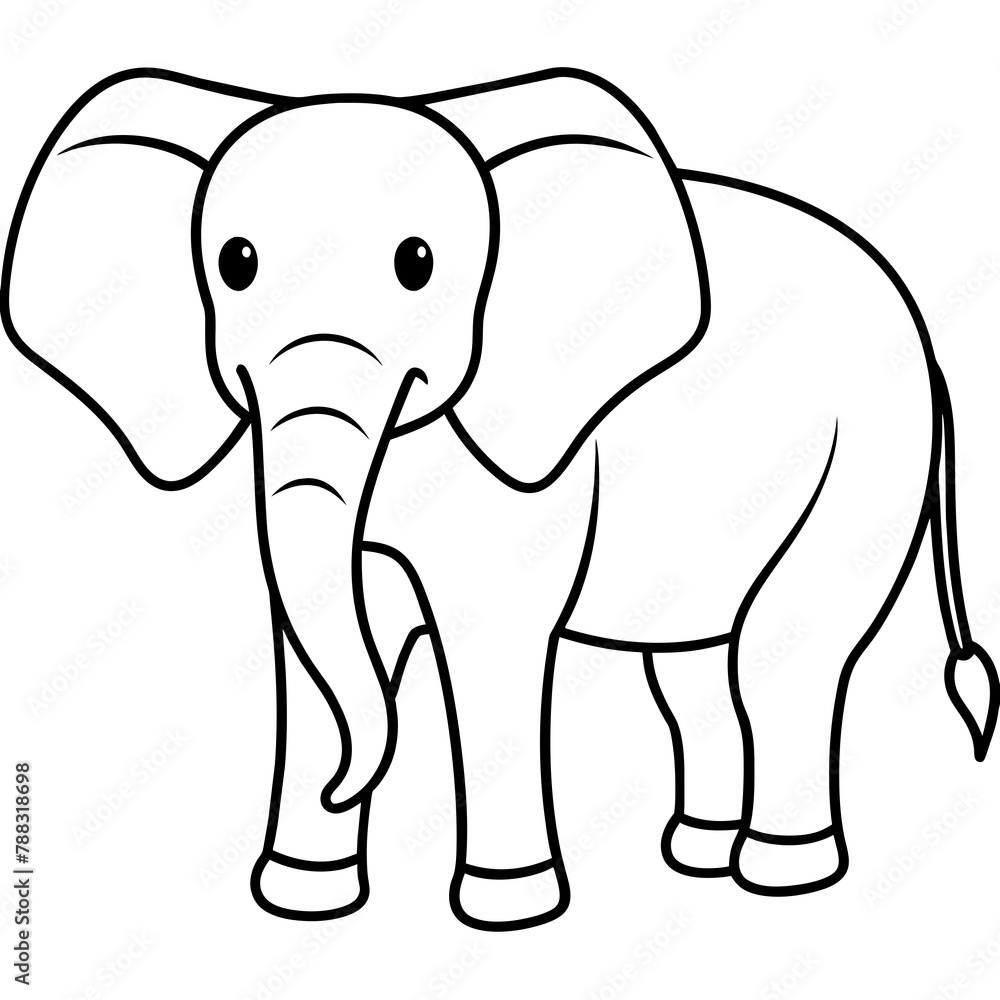 Fototapeta premium elephant illustration mascot,elephant silhouette,horse vector,icon,svg,characters,Holiday t shirt,black elephant drawn trendy logo Vector illustration,elephant line art on a white background