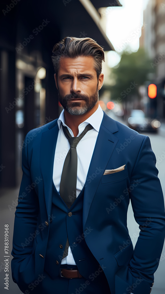 Handsome and elegant man in suit