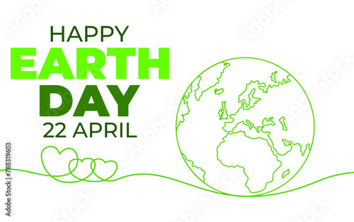 Globe Line Icon Vector. Happy Earth Day concept. Earth day 22 April abstract illustration. © Imagevibe