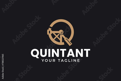 letter q with quintant logo design for tax financial management company business photo