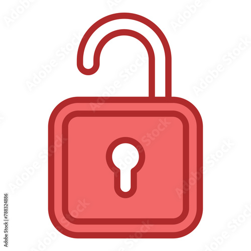 Unblocked red line filled icon