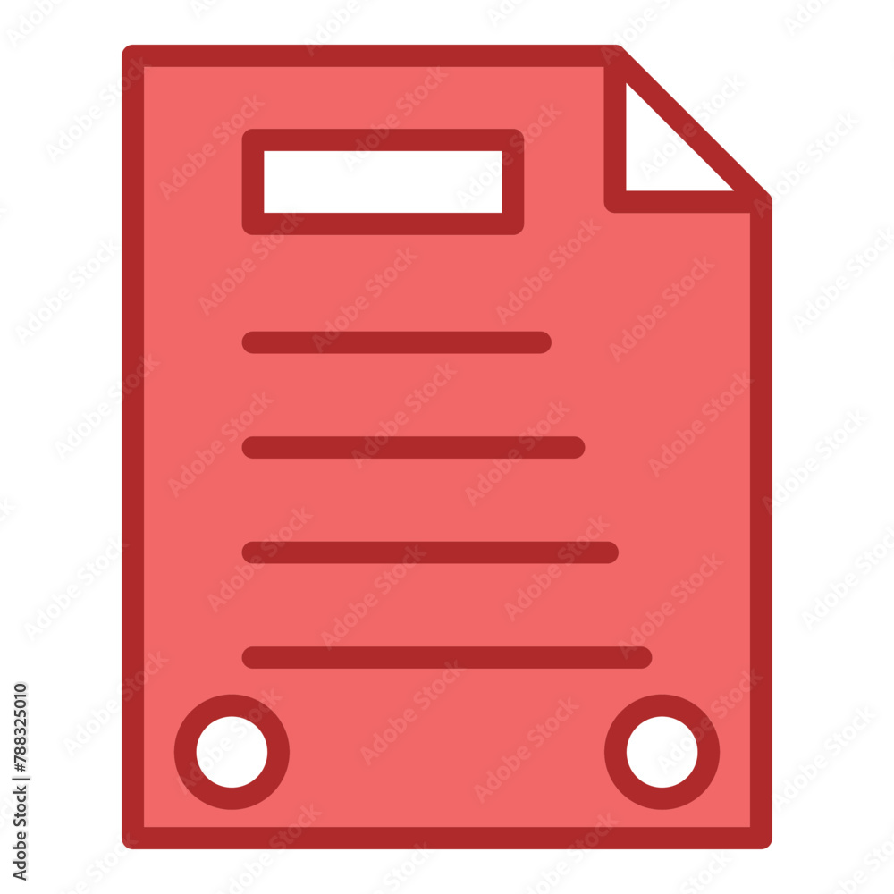 Document red line filled icon Document red line filled icon