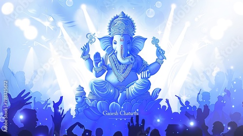 illustration of Lord Ganpati background for Ganesh Chaturthi photo