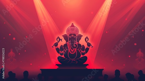 illustration of Lord Ganpati background for Ganesh Chaturthi photo