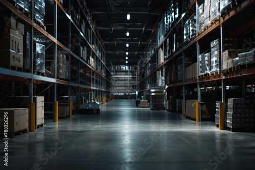 Wallpaper Mural Dark warehouse, Dark industrial warehouse, Generative AI Torontodigital.ca