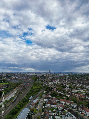 Aerial View of Central Wembley London City of England Great Britain. April 17th, 2024