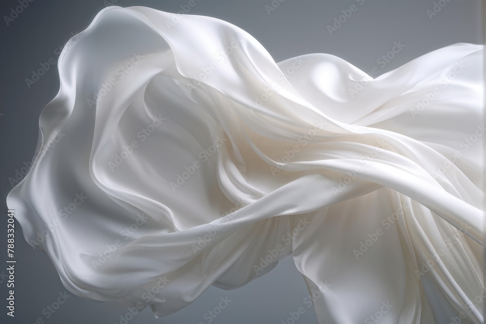 Silken Waves of Elegant White Fabric