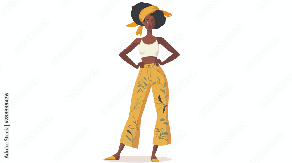 Young stylish african american woman in fashionable s