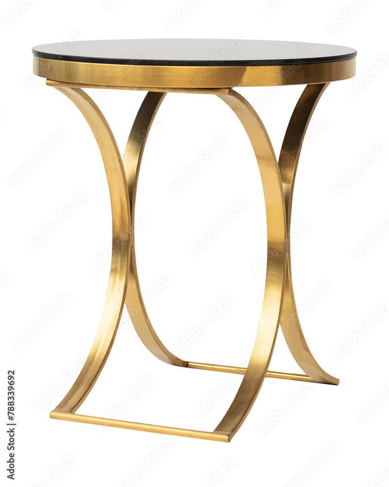 Fancy side table png mockup in brass and marble Fancy side table png mockup in brass and marble