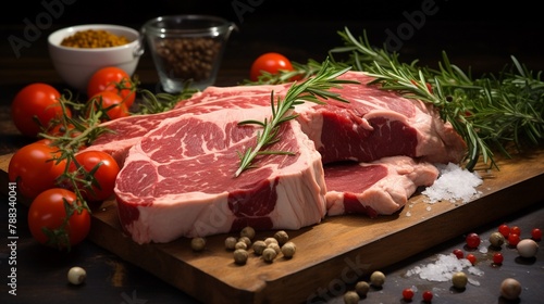 Known for its rich, salty flavor, this Italian meat is typically aged for several months before being enjoyed in a variety of dishes ,super realistic,soft shadown photo