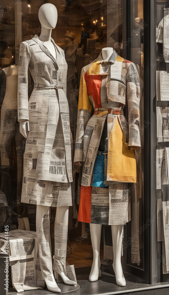 Fashionable Women's Outfits Made of Newspapers Fashionable Women's Outfits Made of Newspapers