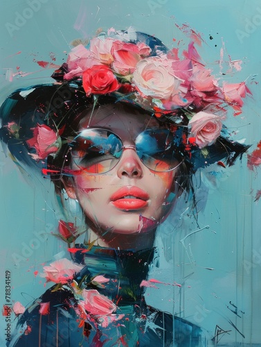 A Woman With Flowers on Her Head