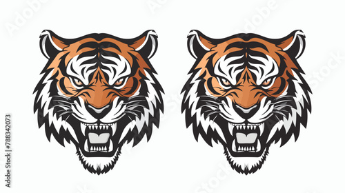 Angry tiger head Logo. Vector decorative Emblem. vector