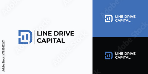 Vector logo design for the initials letter L D in the form of an investment statistics graphic in a modern, simple, clean and abstract style.