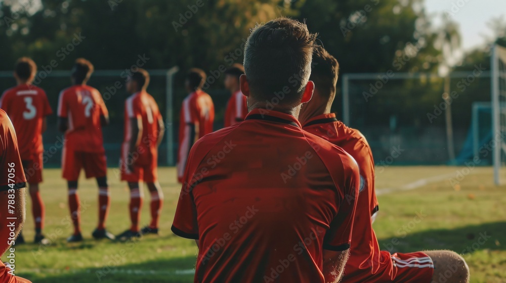 Fototapeta premium Kids Team On A Football Pitch
