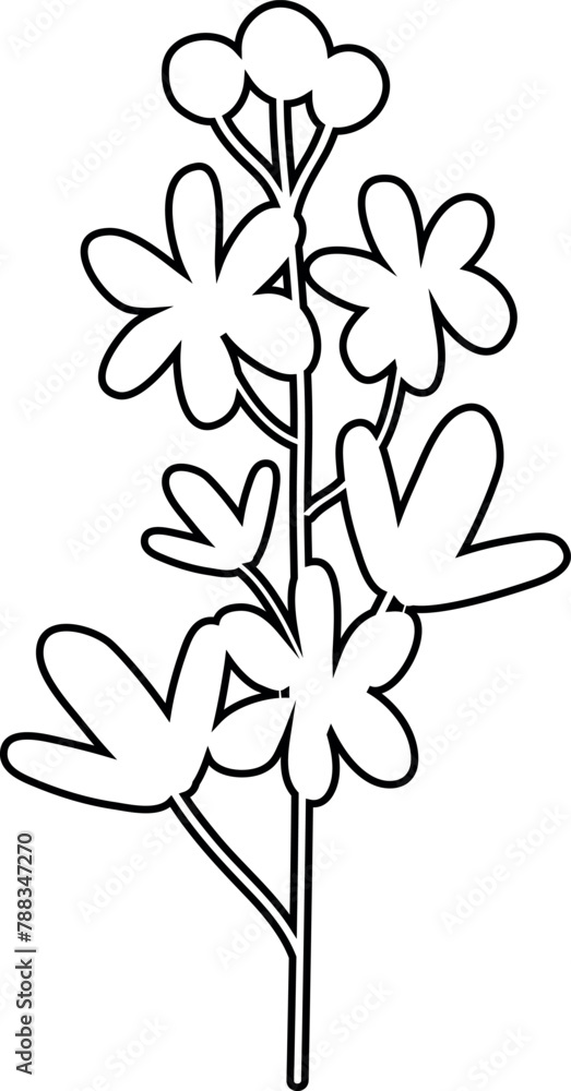 Flowers branch drawing summer design. Flowers branch drawing summer design.