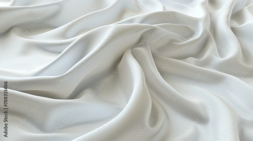 Smooth and luxurious white satin fabric, gently undulating with an elegant, timeless grace