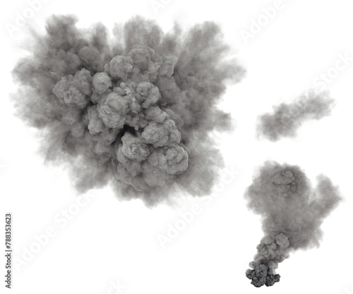 black grey Smoke on transparent background