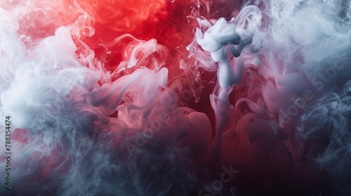 Whimsical wisps of smoke in a graceful dance of red and white, embodying the fluidity of air photo