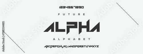 Alpha Sport Modern Future bold Alphabet Font. Typography urban style fonts for technology, digital, movie logo bold style. vector illustration