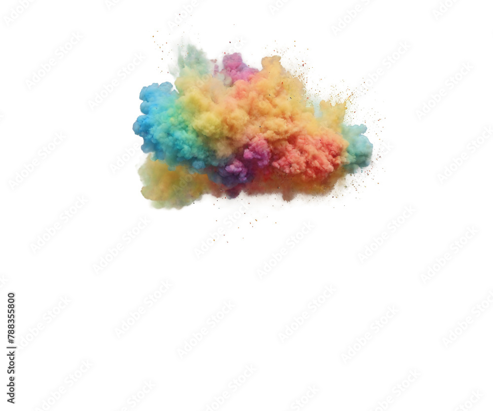 colorful smoke isolated on transparent background