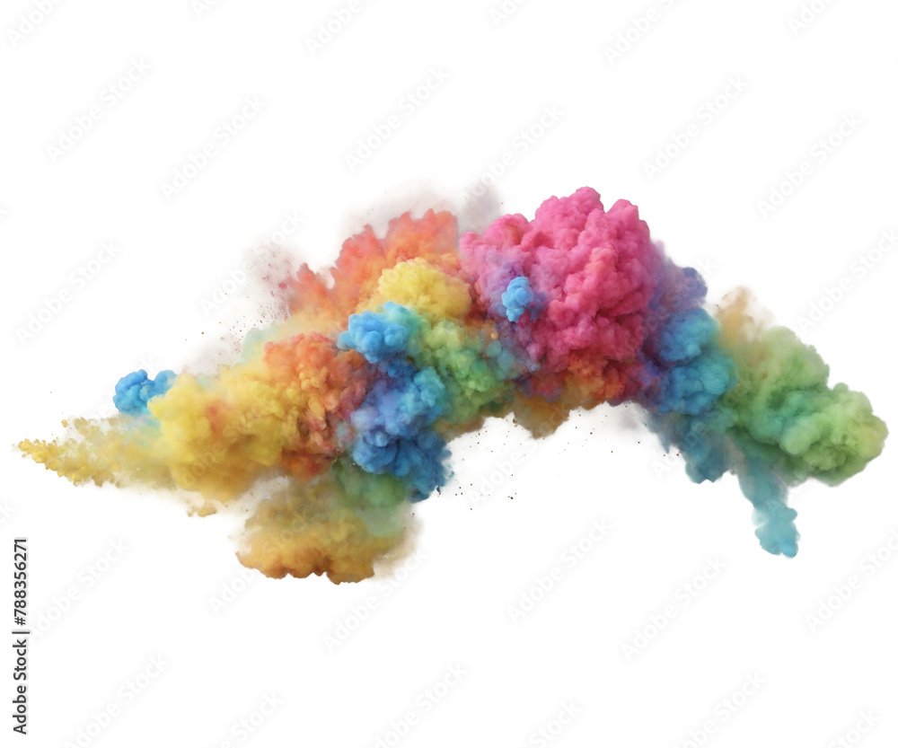 colorful smoke isolated on transparent background
