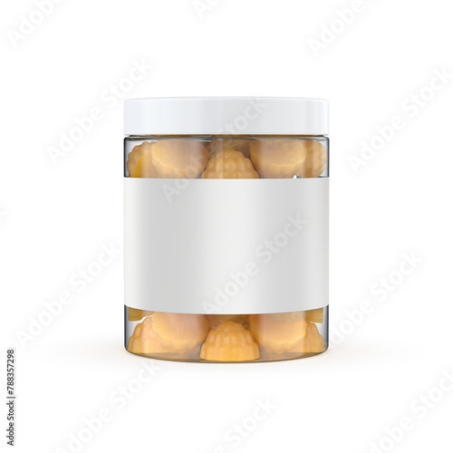 Gummy or candy Jar 3D render for mockup