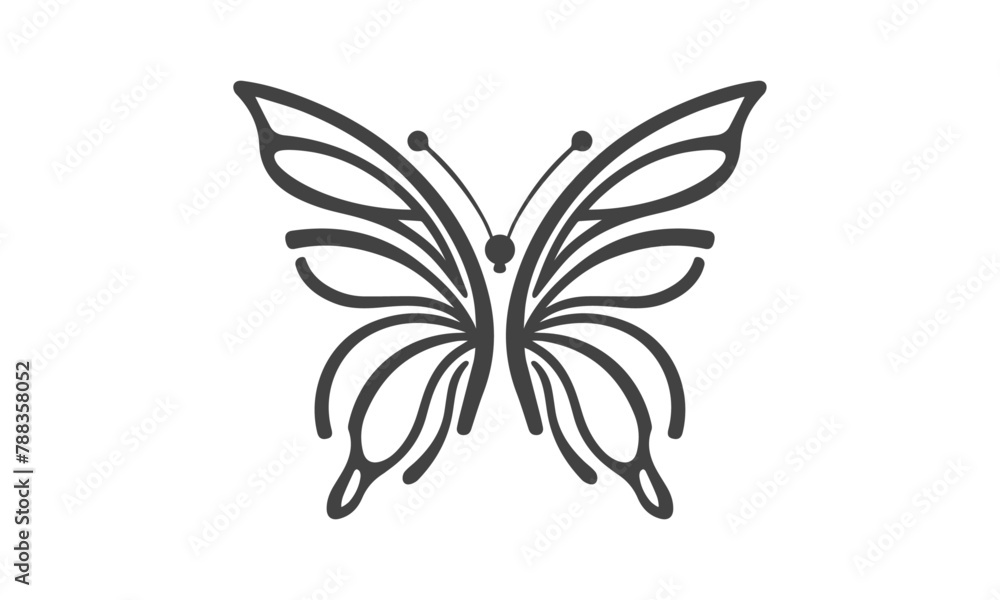 Abstract Line Butterfly Logo