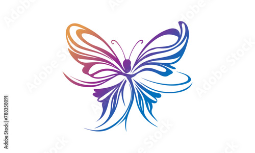 Abstract Line Butterfly Logo