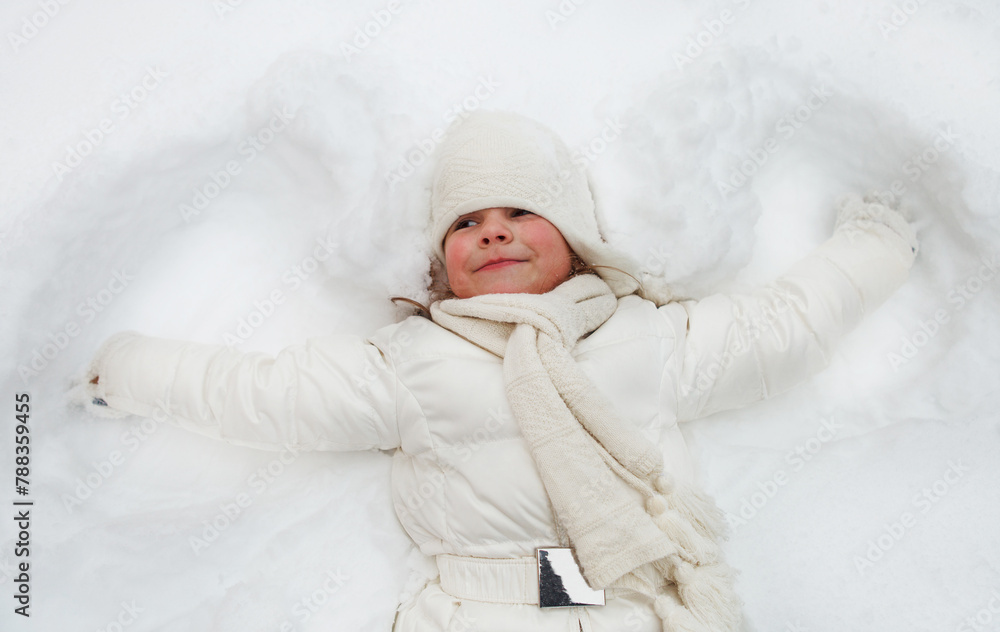 Happy cute little girl in winter park Happy cute little girl in winter park