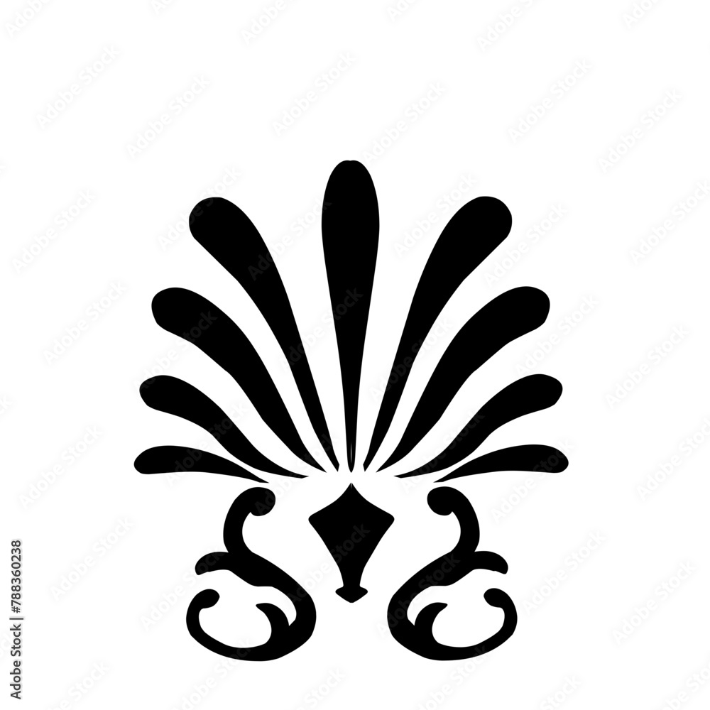 Fototapeta premium Palmette Element Symbol Vector 
