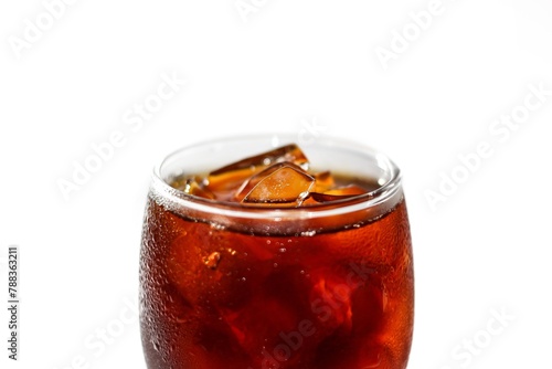 Americano ice coffee with white background on concept closeup and isolated style.