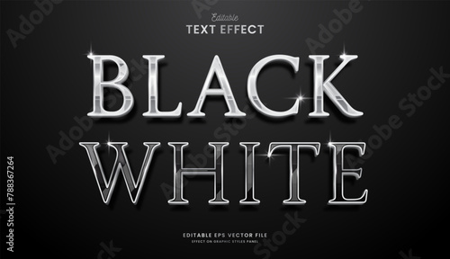 decorative black and white editable text effect vector design