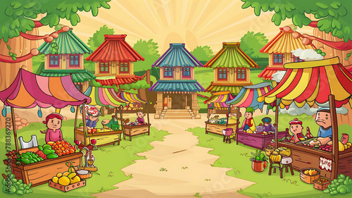 Cartoon background for story telling , animation , video games 