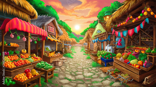 Cartoon background for story telling , animation , video games 