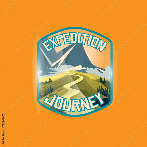 Mountainers logo vector graphic of illustration with background photo