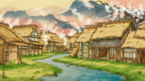 Cartoon background for story telling , animation , video games 