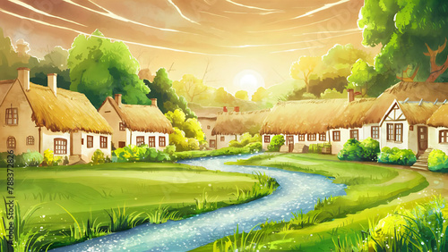 Cartoon background for story telling , animation , video games 