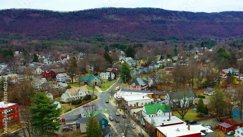Aerial scene of Easthampton, Massachusetts, United States 4K photo
