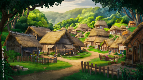 Cartoon background for story telling , animation , video games 