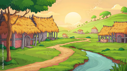 Cartoon background for story telling , animation , video games 