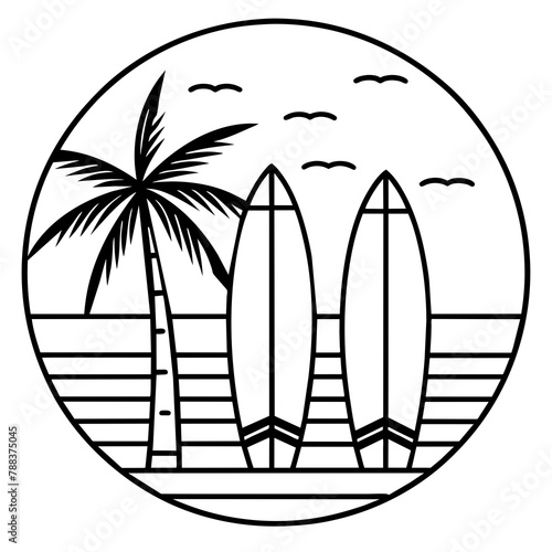 windsurfer silhouette vector illustration