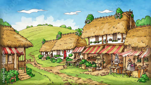 Cartoon background for story telling , animation , video games 