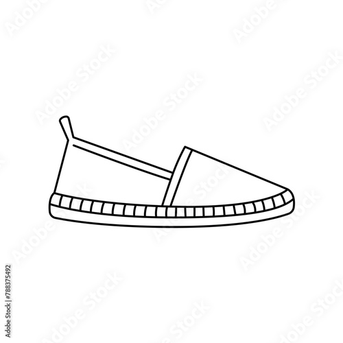 Fabric espadrilles shoes line color icon. Sign for web page, mobile app, button, logo.