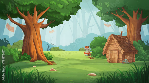 Cartoon background for story telling , animation , video games 
